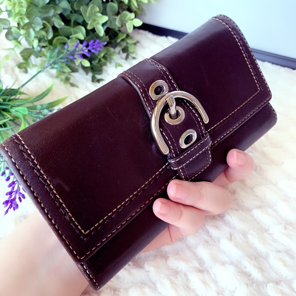 Coach leather trifold wallet